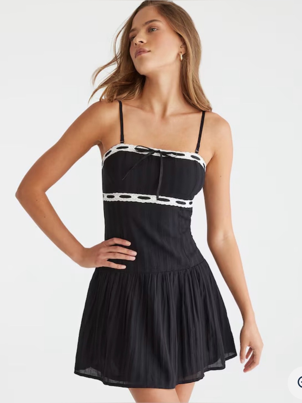 Aeropostale Black Dress with White Accents